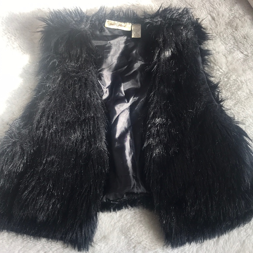 **Black Fur Vest**